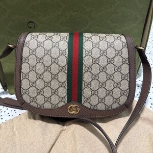 Gucci Ophidia Saddle Flap Shoulder Bag